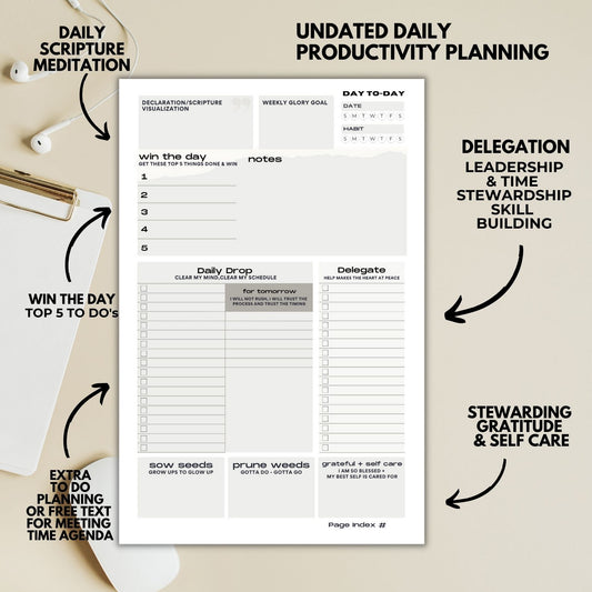 (faith+work+life) Productivity Planner | 8.5×11″ Lamb+Throne EXCLUSIVE Chill Edition