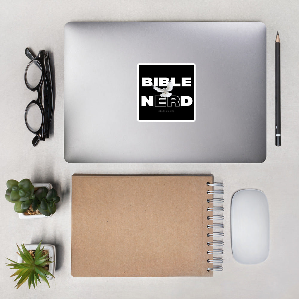 BIBLE NERD | Bubble-Free Sticker Black (Various Sizes)